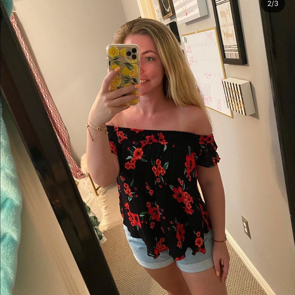 Off the shoulder floral top